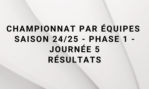 Résultats cinquième journée première phase 2024/2025