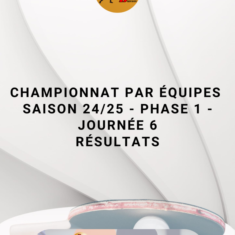 Résultats sixième journée première phase 2024/2025