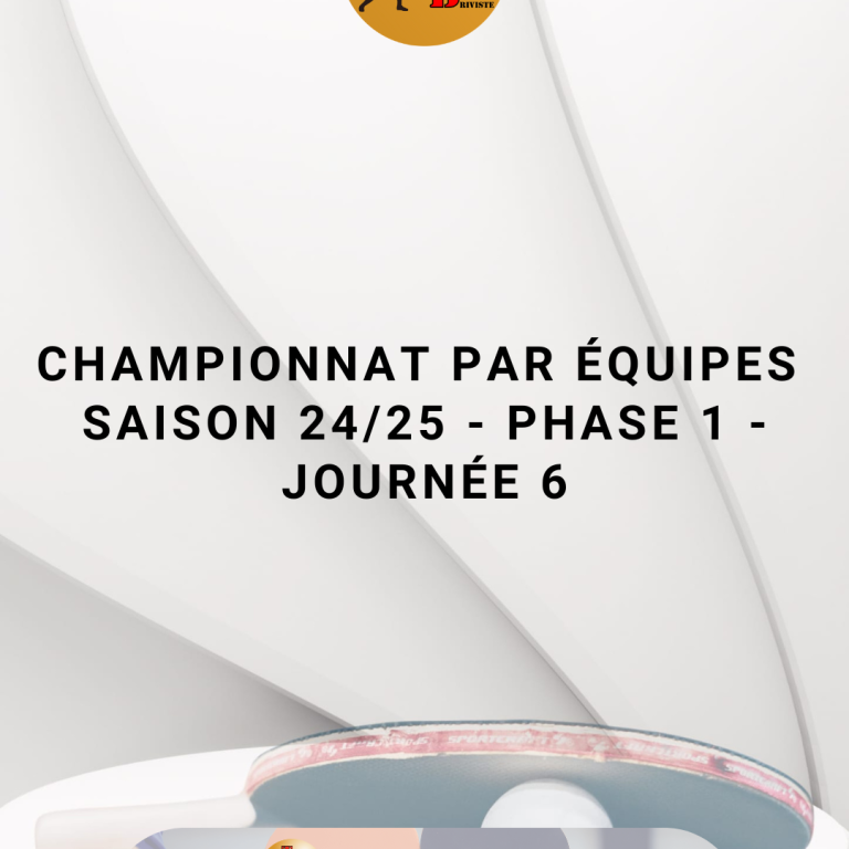 Sixième Journée Championnat Par Équipes