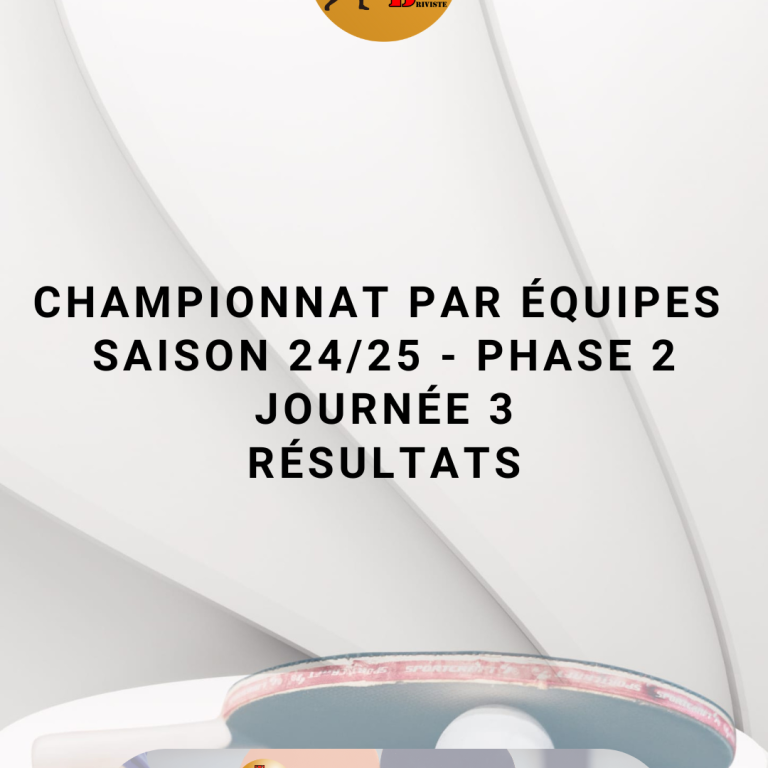 Résultats troisième journée deuxième phase 2024/2025