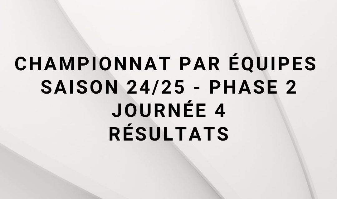 Résultats quatrième journée deuxième phase 2024/2025