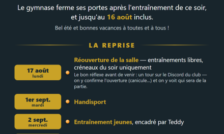 Fermeture estivale et reprise : le programme de la rentrée